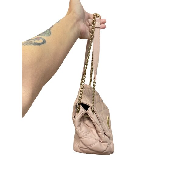 Betsey Johnson Large Blush Pink Quilted Tote Shoulder Handbag SKU 9230 - Picture 9 of 16